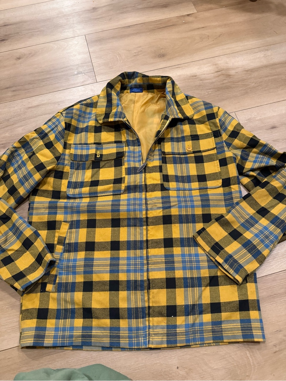 Men's Yellow Plaid Work Jacket